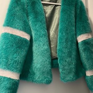 Turquoise Faux Fur Jacket Women’s